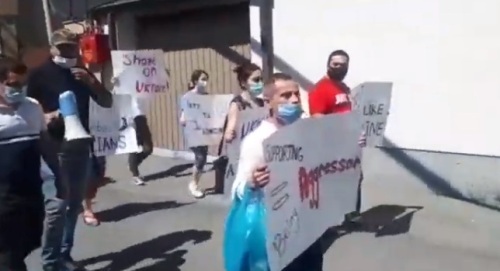 Մեր պատասխանը Ուկրաինային. Բողոքի ակցիա Երևանում