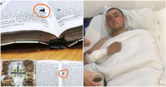 Զինվորի գրպանում դրված Աստվածաշնչի մեջ է մխրճվել ասկոլկան, որն էլ հենց փրկել է նրա կյանքը