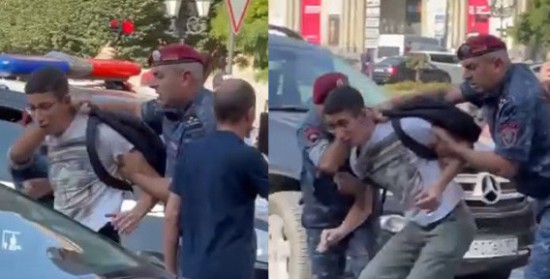 Ինչպես են ոստիկանները  բիրտ ուժով՝ Հրապարակից բերման ենթարկում անչափահասներին