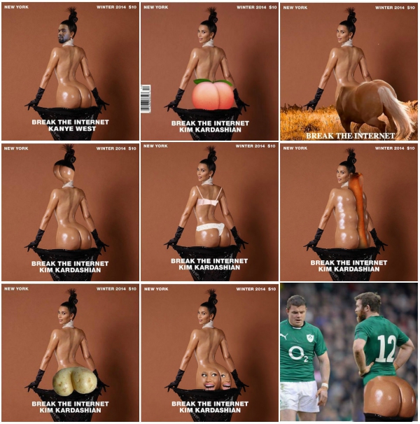 The Internet parodies Kim Kardashian's outrageous bare-bottomed magazine cover with hilarious memes