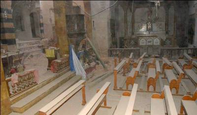 Armenian Cathedral Destroyed by the Rebels in Aleppo