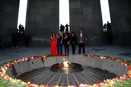 Kardashian Sisters Visit The Armenian Genocide Memorial
