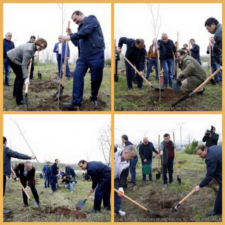 Yerevan Mayor together with the representatives of the diplomatic missions accredited in Armenia planted trees in Tsitsernakaberd