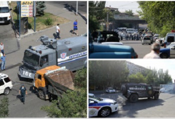 Armenian police station attacked; 1 dead, hostages taken