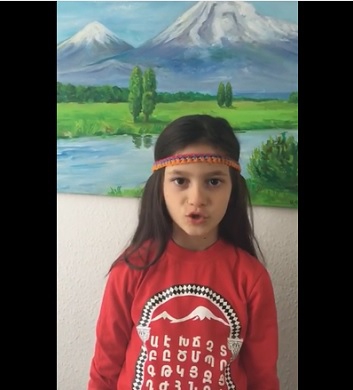 Դանիայում ապրող փոքրիկ հայուհու ասմունքը՝  «Հայոց դանթեական»-ից