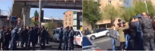 Լարված իրավիճակ` Հալաբյան–Արզումանյան խաչմերուկում. ցուցարարները փորձում են փակել ճանապարհը 