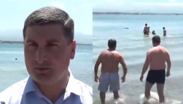 Գեղարքունիքի մարզպետը լողաց Սևանա լճում՝ ապացուցելու համար, որ ջուրն անվտանգ է